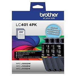 Brother LC4014PKS Standard Yield Ink, 4 Pack Color, Yields approx. 200 pages