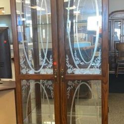 Double Door Cabinet With Mirror And Glass Shields 