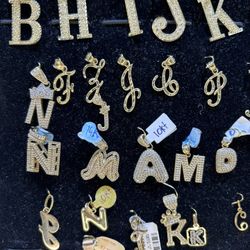 14KT-10KT GOLD INITIAL PENDENTS 