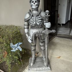 5’ Knighted Skeleton Statue 