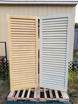 2 Wood Shutter Doors