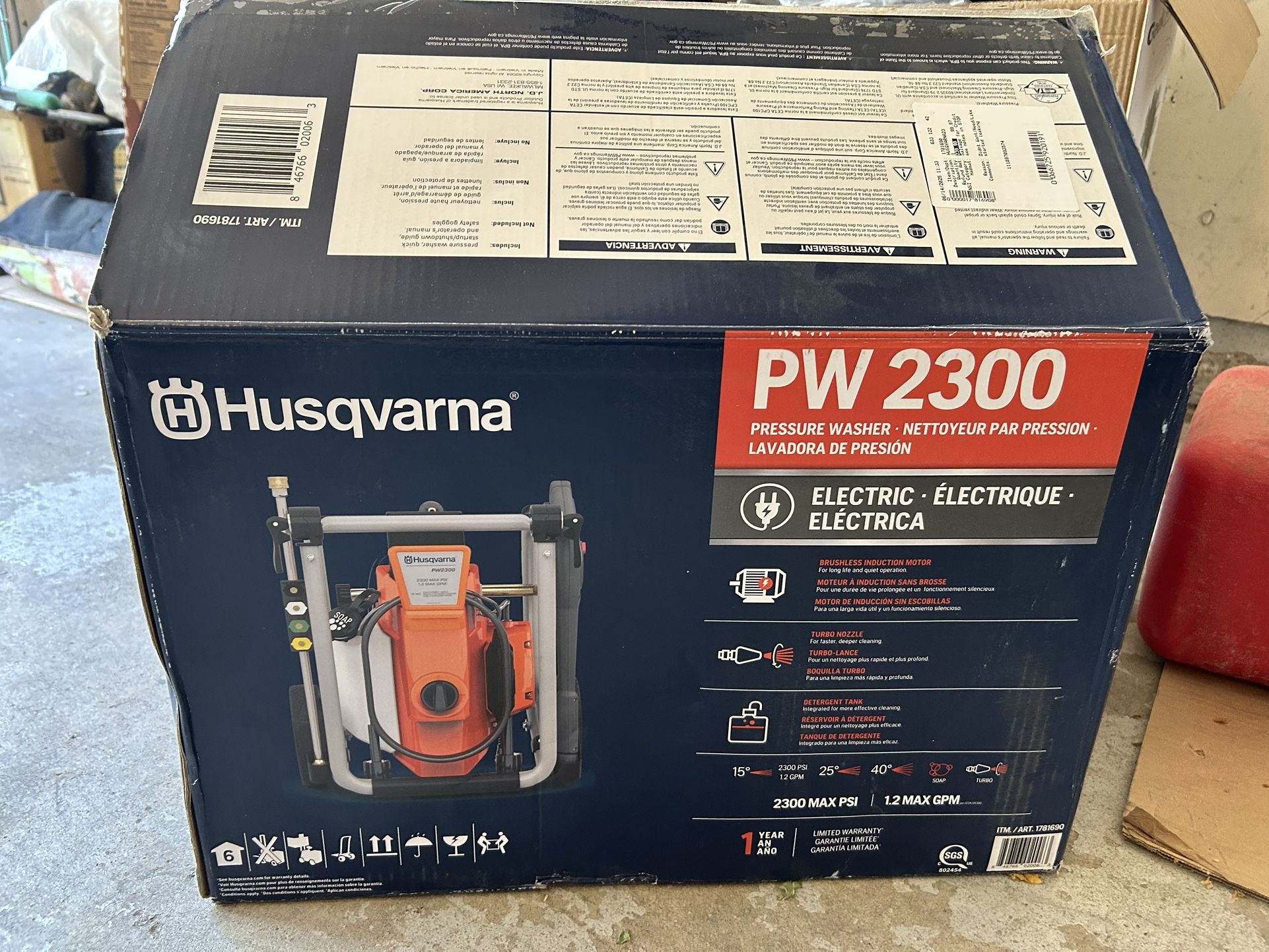 Husqvarna Pressure Wash 2300 PSI Like New