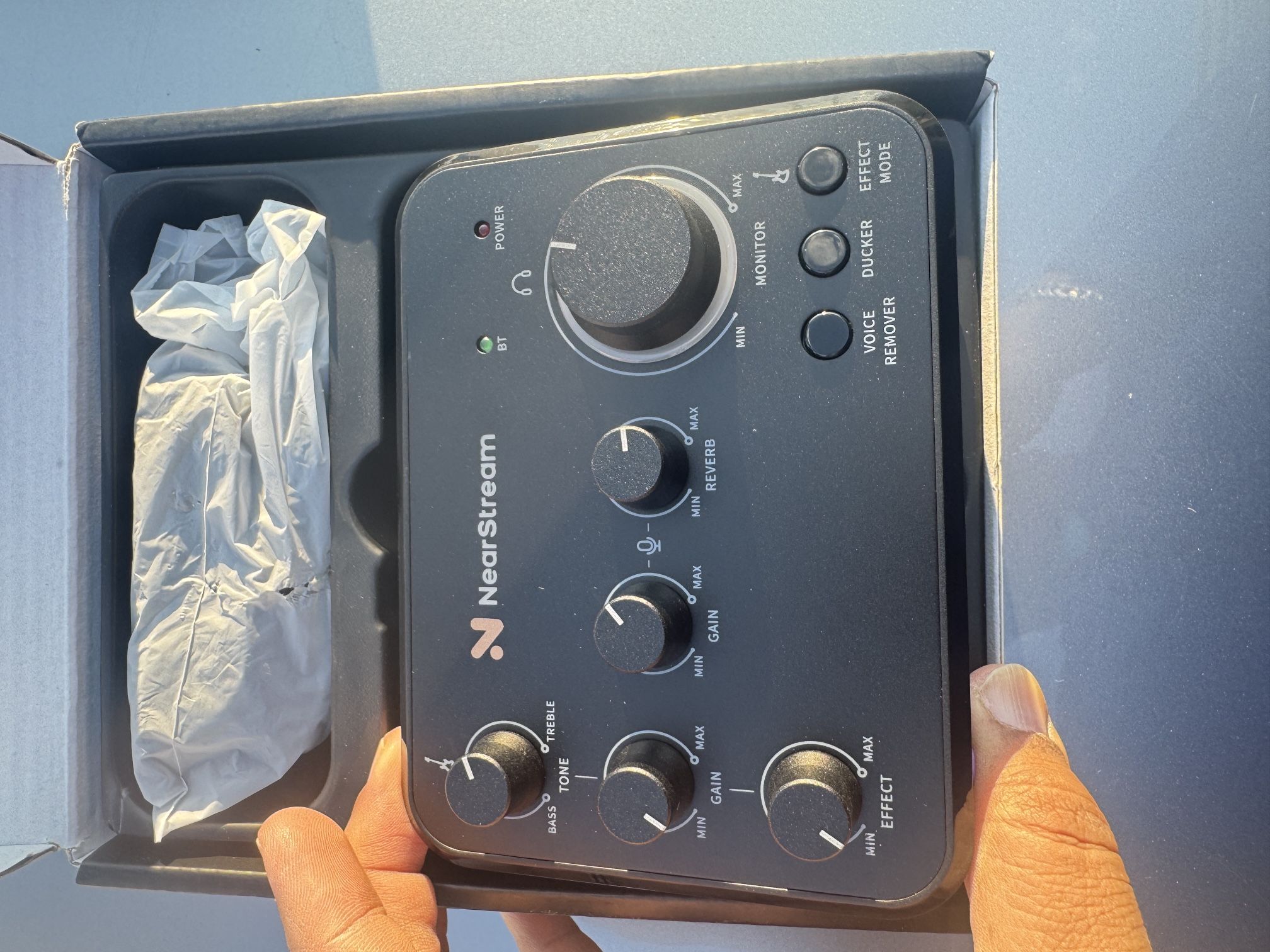 Audio Interface for Recording, Streaming, Podcasting, Rechargeable Audio Mixer with Pro-preamp, 8 Channel, XLR, 48V Phantom Power, Line & DI Inputs, B