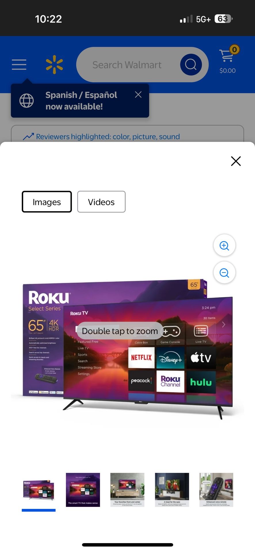 Roku 65” Tv  4k