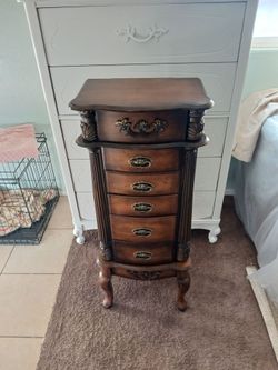 Beautiful vintage jewelry cabinet 16 wide 39 height 10 deep
