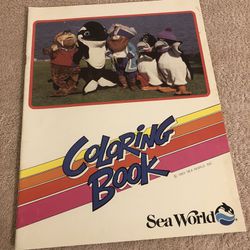 Vintage 1983 Sea World Coloring Book Unused Uncolored 
