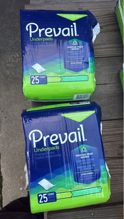 2 Packs Prevail Large Underpads 23" x 36" (50 Total Count Bed/Surface Pads)