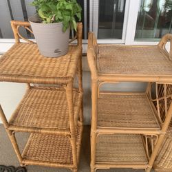 Wicker End Bedside Tables  $40 For Both 