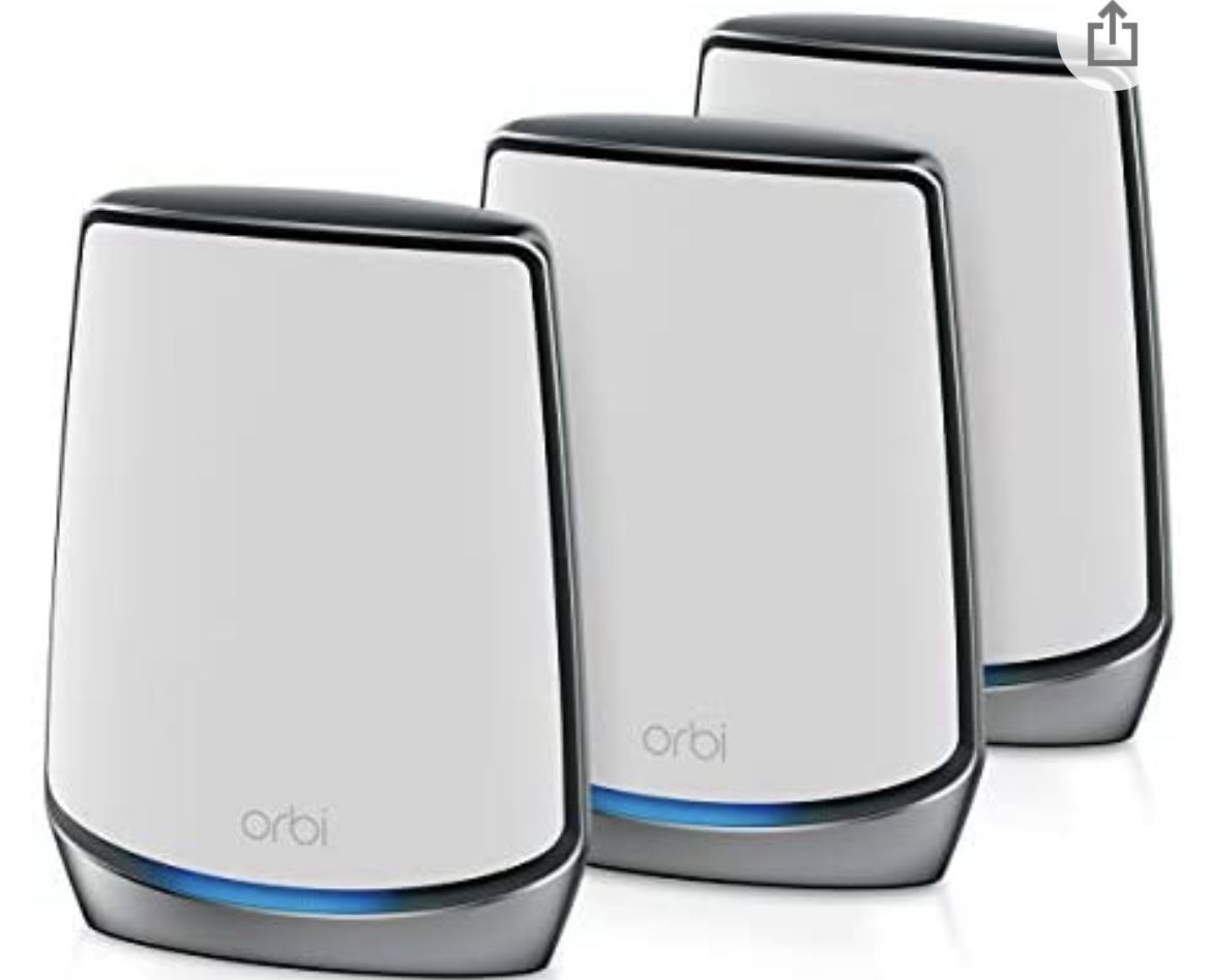 AX6000 WiFi Mesh System (RBK853) Orbi Tri-band Mesh WiFi 6 System, 6Gbps Router + 2 Satellitesarmor