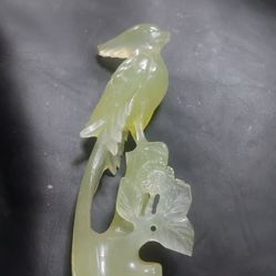 Green Jade Jadite Hand Carved Bird