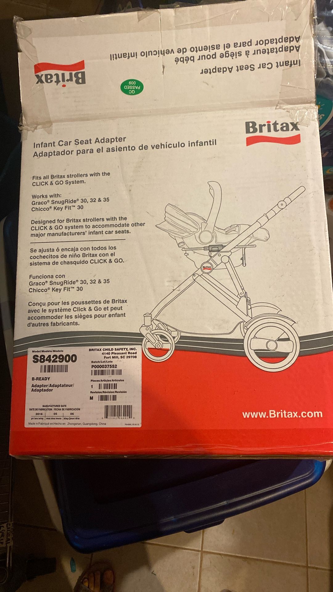 Britax Infant car Seat Adapter For Chicco KEYFIT And Other Manufacturers