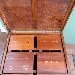 RARE Antique U.S. Military Navy Campaign "Puzzle Box" Officer Chest