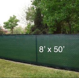 FENCE SCREEN 8 x 50 Privacy Screen with ZIP TIES - GREEN