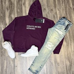 Brand New Enfant Riches Hoodie With Maison Margiela Sneakers  With Box And Amiri Jeans 