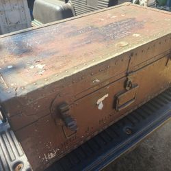Vintage WW II Army Footlocker.  All Original. 