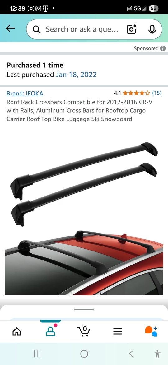Roof Rack Crossbars Compatible for 2012-2016 CR-V