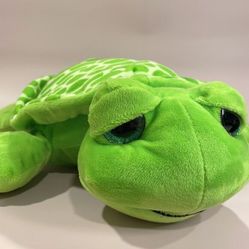 Giant Green Sea Turtle with Green Glittery Eyes Excellent Used Condition 18” 