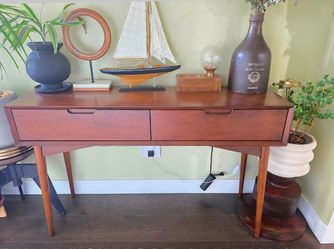 Mid-Century Modern Solid Wood Console Table