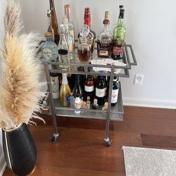 West Elm Silver & Glass Bar art