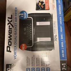 PowerXL 10qt Dual Basket Air Fryer - Black