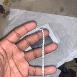 4MM VVS Moissanite Tennis Bracelet In Silver Size 7.5”