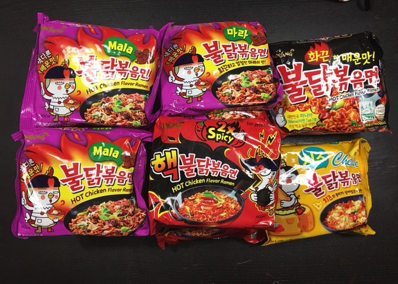 Samyang spicy noodles regular stew type and 4x,2x 1x spicy