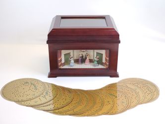 RARE Vintage Mr. Christmas Harmonique Mechanical Music Disc Disk Player 16 discs