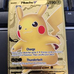 Pokémon Pikachu Gold Metal Card - 2022