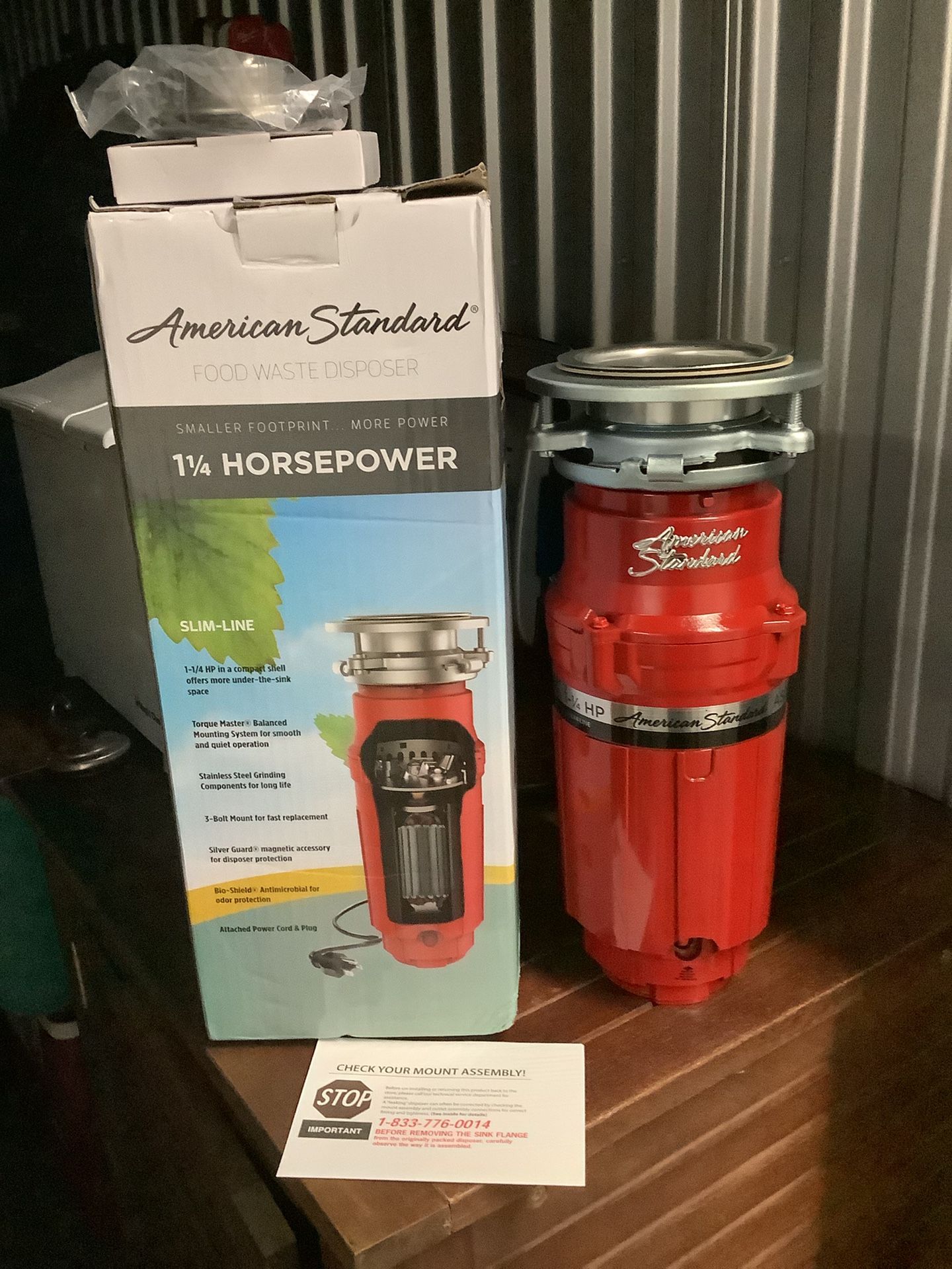 New! Never Used , American Standard Slim Line 1.25HP Food Waste Disposer