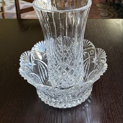 Crystal vase and bowl