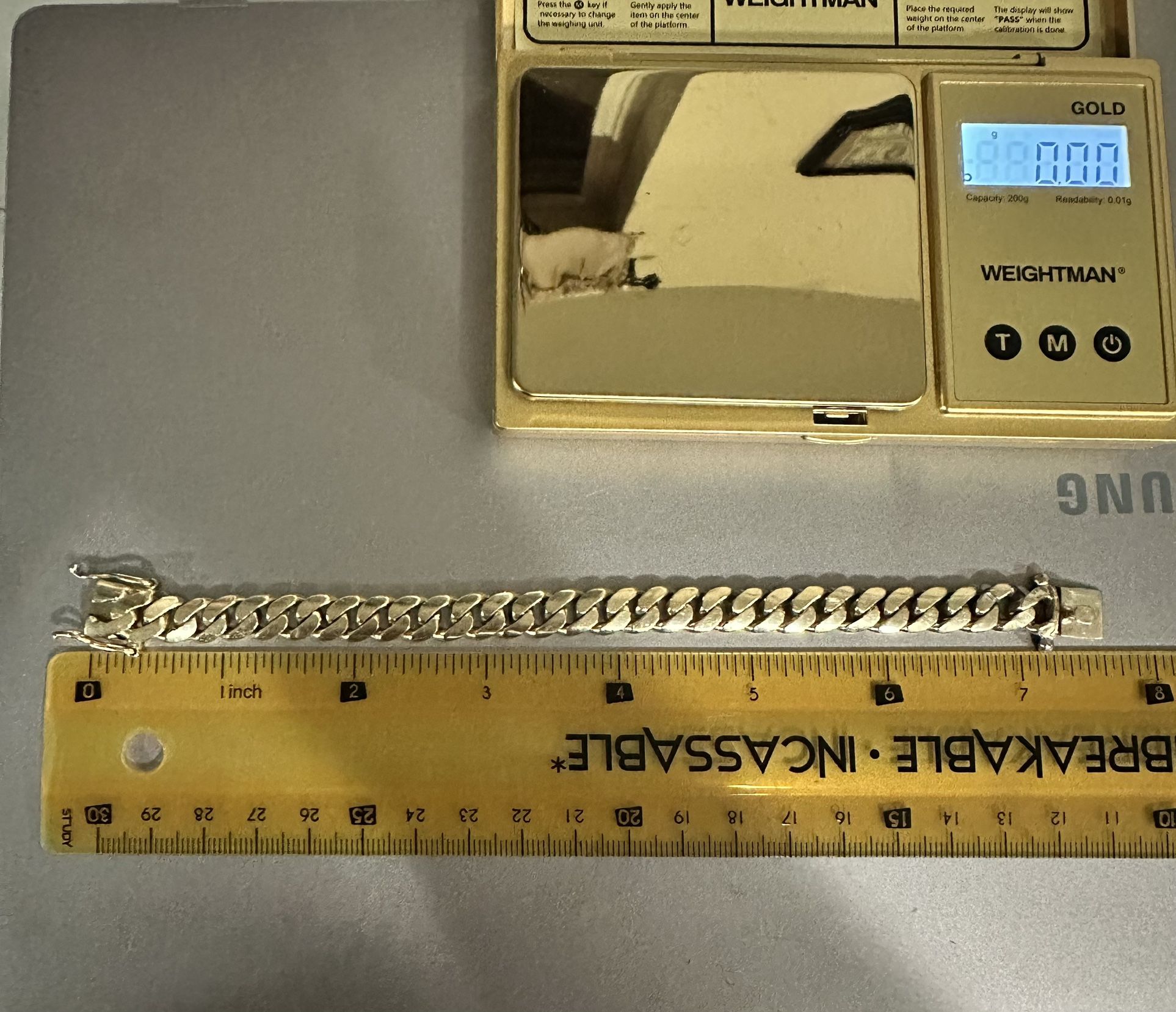 14k Cuban Gold Bracelet