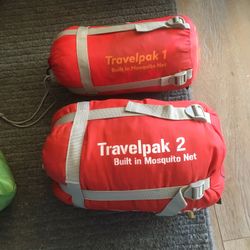 set of two snugpak travelpak sleeping bags