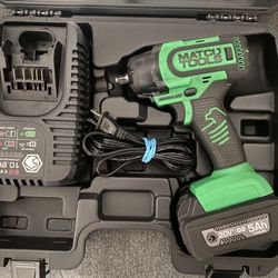 MATCO TOOLS 20V+ Cordless  infinium 3/8” Drive impact Wrench Kit Green With battery/double charger