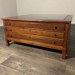 Vintage Solid Wood Storage Coffee Table / Centerpiece Table 