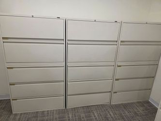 LATERAL FILES, LIKE NEW, 2-3-4- AND 5 DRAWERS, STARTING AT $195 AND UP,,GABLES OFFICE FURNITURE