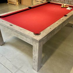 Brunswick 8 Foot Rustic Full Leg Weathered Grey Pool Table
