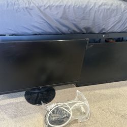 Two viewsonic computer monitors