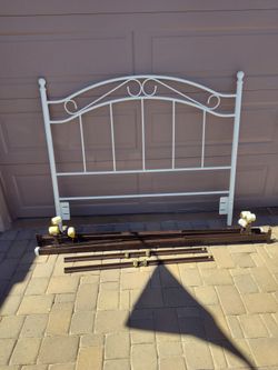Queen bed frame with headboard