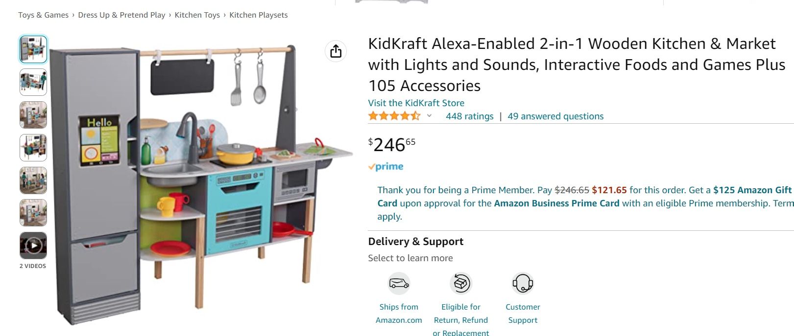 Kidkraft Alexa Smart Play Kitchen $70 Will Go Fast