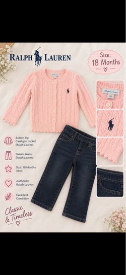 Ralph lauren baby cardigan and jeans