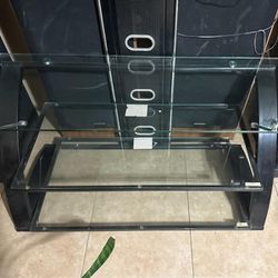 TV Stand with glass shelves