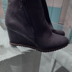 Women's SOUL Naturalizer Hudson Black Wedge Ankle Boots sz 9M