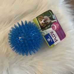 Top Paw Play Toy Dogs TP Blue Spiky Rubber Ball 3"