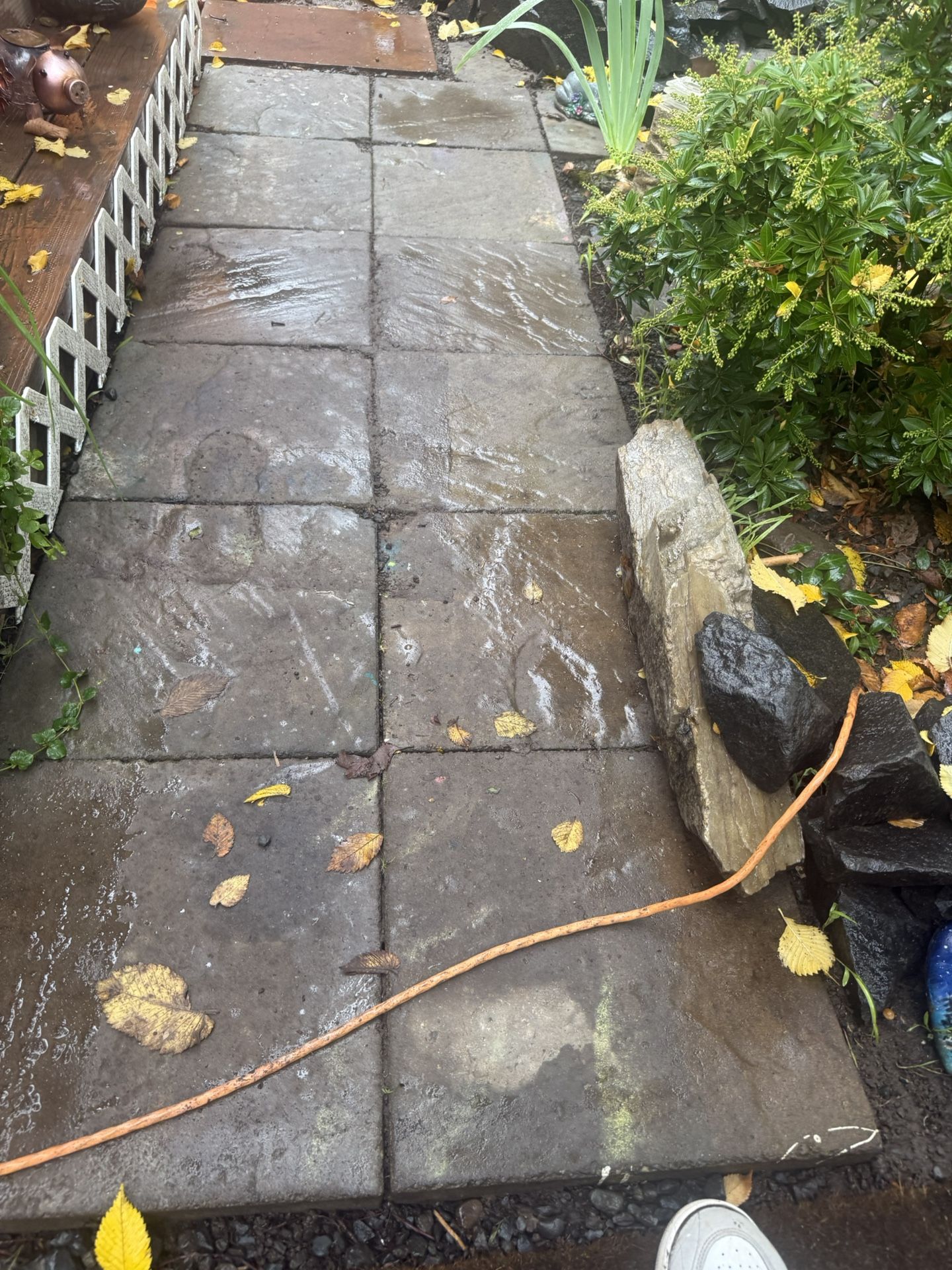 16x16 In.  Concrete pavers.