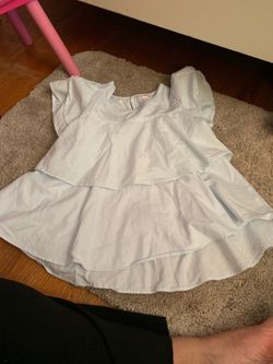 Striped blue and white summer top