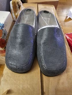 Gray Mesh Slip-On Loafers