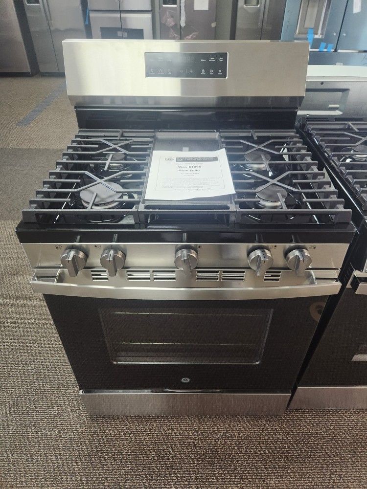 30 in.5-Burners Free-Standing Gas Range in Stainless Steel with Crisp Mode