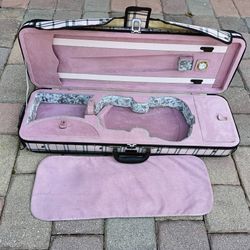 Howard Core Pink Plaid Oblong 4/4 Violin Suspension Case