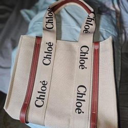 Used Chloe Woody Tote Bag Medium 