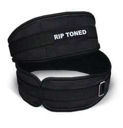 Lifting Belt By Rip Toned - 4.5 Inch Weightlifting Back Support & Bonus Ebook - For Powerlifting, Xfit, Bodybuilding, Strength & Weight Training, MMA